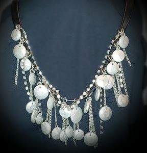 Funky Metalic Biker Hippie Silver Tone Necklace!